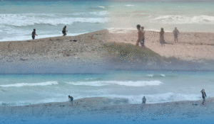 Jóvenes desafían el peligro y se bañan en Playa Paraíso pese al fuerte oleaje