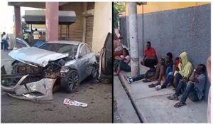 Persecución a transportista de haitianos ilegales en Mao, termina en accidente