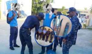 Autoridades requisan plantel escolar en Baní y encuentran de todo; desde puñales y machetes hasta vapes